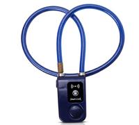 Verrou de vélo, contrôle de l'application Bluetooth Smart Lock antivol antivol à chaîne avec alarme 105dB pour iOS et pour système Android, pour vélo, moto, portes(Bleu)