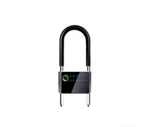 Verrou de vélo, pour vélo étanche en forme de U avec empreinte digitale pour contrôle par application Tuya pour porte en verre à empreintes digitales intelligentes avec mot de passe (278 mm)