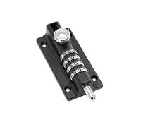 Verrou de verrouillage à combinaison à quatre chiffres - Verrou à combinaison inviolable - Verrou de sécurité pour porte, fenêtre, garage - Noir