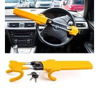 Verrou de volant à double barre pour empêcher les voleurs de voler votre voiture - Ajustement universel - 3 clés