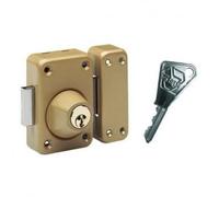 Verrou double entrée V136 pêne de 110 cylindre de 50mm bronze - VACHETTE - 16153000