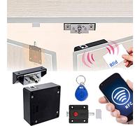 Verrou électronique intelligent NFC RFID - Verrou intérieur avec loquet coulissant pour double porte, armoire, tiroir