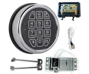 Verrou électronique pour porte de sécurité avec interface clavier, noyau de serrure solénoïde et 2 clés de remplacement pour coffre-fort standard