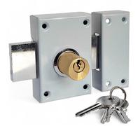 Verrou en applique double entrée pour porte principale DOM axe 45 mm 3 clés