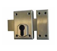 Verrou en applique - inox - pour cylindre européen DEVISMES