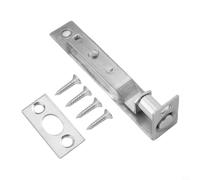 Verrou encastré de 10,2 cm en acier inoxydable à levier pour sécurité de porte intérieure - Verrou coulissant dissimulé pour armoire en bois, armoire, placard Argenté