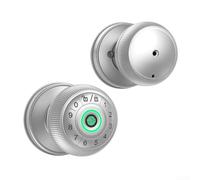 Verrou intelligent à empreintes digitales avec design économe en énergie et fonctions de sécurité robustes pour une tranquillité d'esprit (argent)