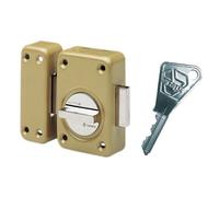 Verrou mécanique 7640 VACHETTE - A bouton - V136 - Vernis - Cylindre L.40 MV s'entrouvrant - 16159000