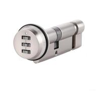 Verrou numérique pour portes en bois de 55 mm d'épaisseur avec cylindre de 70 mm, accès à code mécanique, bouton intérieur, sécurité anti-levier, brossé ou noir (brossé)