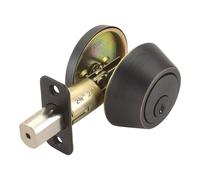 Verrou p ne dormant cylindre simple avec loquet Pro Series 791665 de Design House, bronze huil