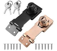 Verrou Porte Avec Clef 2pcs, Moraillon Loquet de Porte Cadenas et Loquets Moraillon de Verrouillage pour Porte, Meubles, Armoire, Tiroir, Placard