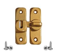 Verrou Porte Coulissante 90/180°, Loquet Rabattable Avec Vis, Doré | Finition Dorée Décorative; Verrou 2 Positions 90°/180° Réversible; Pose En Applique Pour Portes Et Placards