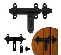 Verrou Porte Exterieur Universel en Acier, 350mm Noir, Résistant aux Intempéries - Idéal pour Garages, Portails, ADGO