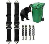 Verrou Poubelle Anti Raton Laveur Sangles en nylon réglables robustes à | Verrou De Couvercle De Poubelle Anti-Animaux En 2 Pièces Pour Faune Écureuil Chien Extérieur Jardin Ter