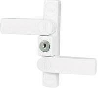 BURG-WÄCHTER Verrou de fenêtre, Protection antieffraction pour fenêtres 2 battants + portes de balcon, Verrou clé, Intérieur, Côté poignée/bas/haut, WinSafe WS 22, Blanc