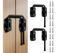 Verrou Serrure de Fermeture Porte,Loquet Porte Coulissante Verrou de Porte Coulissante Exterieur Targette de Porte Exterieur Inox pour Portails Portes de Grange Fenêtres (NOIR)