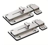 Verrou Targette 1 charnière de porte de placard à verrouillage auto-élastique en acier inoxydable, verrou coulissant, pêne dormant, loquet de sécurité for porte(4inch)