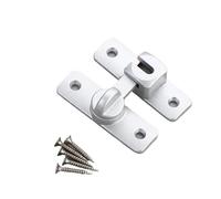 Verrou Targette 1 verrou de porte antivol en alliage d'aluminium à boucle solide, ouverture à 90° et 180°(Silvery)