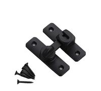 Verrou Targette 1 verrou de porte antivol en alliage d'aluminium à boucle solide, ouverture à 90° et 180°(Black)