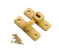 Verrou Targette 1 verrou de porte antivol en alliage d'aluminium à boucle solide, ouverture à 90° et 180°(Golden)