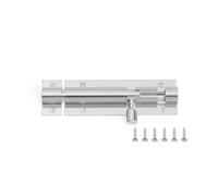 Verrou Targette Porte 2/3/4/5/6/8 pouces noir argent baril boulon en alliage d'aluminium matériel de loquet porte for sécurité serrure domestique(Silver,3 inch)