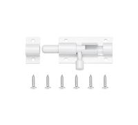 Verrou Targette Porte 2/3/4/5/6/8 pouces noir argent baril boulon en alliage d'aluminium matériel de loquet porte for sécurité serrure domestique(WHITE,5inch)