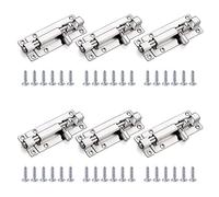 Verrou Targette Porte,Boulons de Porte 6 Pièces Targette en Acier,Boulon à Glissière Avec des Vis,Boulons de Verrouillage de Porte,Loquet Coulissant,Serrure porte Coulissante