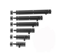 Verrou Targette Porte Loquet de fenêtre 2 à 8 pouces, boucle verrouillage porte, robuste, grande jardin, hangar, coulissante, tour, loquet boulon, quincaillerie for la maison(Black,6inch)