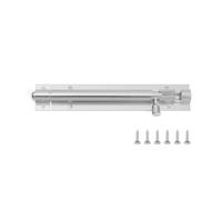 Verrou Targette Porte Serrure de fenêtre en alliage d'aluminium 2 à 8 pouces, noir argent, charnière sécurité, serrure porte garde-robe, boulon boucle, raccords meubles(Silver,8inch)