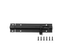 Verrou Targette Porte Serrure de fenêtre en alliage d'aluminium 2 à 8 pouces, noir argent, charnière sécurité, serrure porte garde-robe, boulon boucle, raccords meubles(Black,6inch)