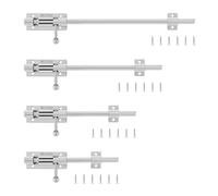 Verrou Targette Porte Serrure de porte coulissante robuste 4/6/8/10/12 pouces, avec trou cadenas 8mm, boulon épais 10mm en acier inoxydable 304(4 inch)