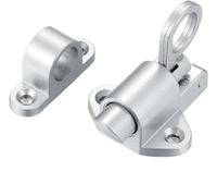 Verrou Targette Verrou à ressort en alliage d'aluminium, pêne dormant de porte, loquet de portail, pêne dormant en aluminium gris(Silver Gray)