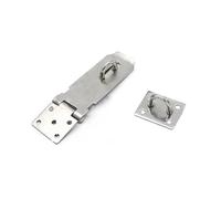 Verrou Tour de Porte Loquet de porte hangar Cadenas tiroir en acier inoxydable Moraillon Fermoir Serrure maison Boulon Boucle Vis sécurité(Silver 5 inch)