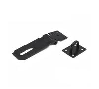 Verrou Tour de Porte Loquet de porte hangar Cadenas tiroir en acier inoxydable Moraillon Fermoir Serrure maison Boulon Boucle Vis sécurité(Black 4 inch)