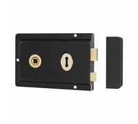 Verrou traditionnel à rebord noir 15,2 x 10,2 cm - Montage en surface - Convient pour les portes intérieures, abris de jardin et portails Infinity Decor®