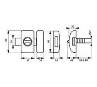 Verrou universel à bouton THIRARD cylindre languette HG5 + 3 clés - Argent - 00080471 Argent G