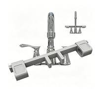 Verrou universel de poignée de robinet pour double évier, verrou de robinet antidérapant pour la sécurité des animaux domestiques et des enfants, installation rapide avec fixation centrale du tuyau