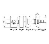 Verrou universel THIRARD double cylindre languette HG5 + 3 clés - 000804