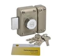 Verrou YALE YV26BT-40 - 6 goupilles - 23mm - 5 clés réversibles - beige