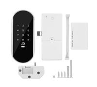 Verrouillage à Codage à Clavier Tactile, Lecture Carte ID, Panneau Métallique, 6V Batterie, Sécurité pour Armoire et Placard - Mode Usager Multiples, Code Anti - Registre,