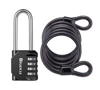 Verrouillage combine Discu 4 chiffres de 2,5 pouces de long callon de gamme etanche exterieur avec cable en acier robuste pour la clture de port