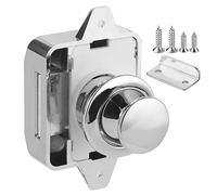 Verrouillage de Bouton de Tiroir Armoire en Argent Brillant pour la Caravane de Voitures de Bateau, ABS + Zinclegation, Adaptée à la Porte du Placard