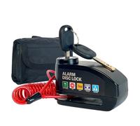 Verrouillage de disque pour moto avec alarme sonore 110 dB, cadenas antivol scooter et moto bloque-disque moto alarme avec accessoires, 2 clés de sécurité, câble de rappel de 1,5 m et sac de transport