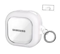 Verrouillage sécurisé pour Samsung Galaxy Buds 4 Pro/Galaxy Buds 4, coque transparente, antichoc pour Samsung Galaxy Bud 4/4 Pro avec support de téléphone, PC hybride (transparent + blanc, Samsung