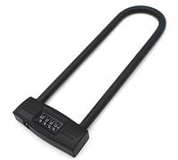 Verrouillage U à 4 chiffres Verrou de la moto/de la bicyclette - combiné verrouillable/D réarmable pour vélos/porte verrouillable (Noir)