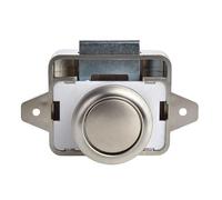 Verrous à bouton-poussoir 26 mm for camping-car, caravane, bateau, mobil-home, armoire et tiroir (lot de 10)(Big pearl nikel)