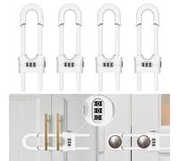 Verrous d'armoire coulissants en forme de U multifonctionnels avec clips réglables pour sécurité enfant (blanc)