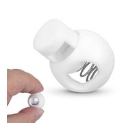 Verrous de cordon à ressort, 300 pièces en plastique en forme de boule à trou unique, bouchons à bascule à ressort, accessoires pour corde, bagages, paracorde, cordon de serrage (Blanche)