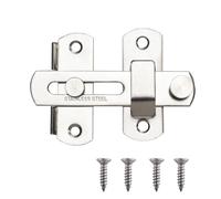 Verrous de porte en acier inoxydable, verrou de porte for animaux de compagnie, verrou à boulon robuste, loquet à bascule de 2 mm d'épaisseur(StainlessStraight1ps)