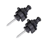 Verrous de sangle de guitare 2 pièces |Pièces de rechange antidérapantes en métal robuste |Installation facile pour guitare électrique/acoustique/basse |Aucune modification requise (Noire)